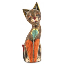 Figura Madera Gato Colores 25 cm