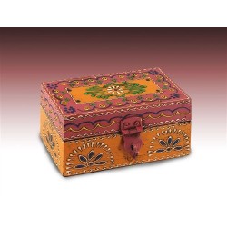 Caja Rectangular India Naranja 15 cm