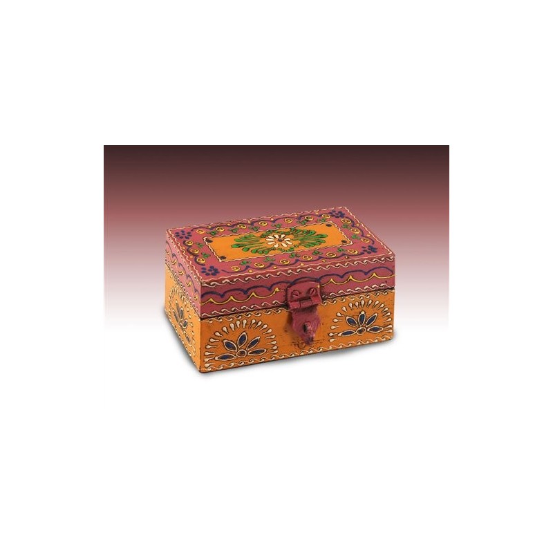 Caja Rectangular India Naranja 15 cm