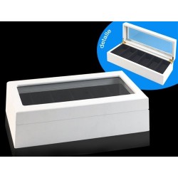 Caja Para Guardar 6 Relojes Madera Blanca 33 cm