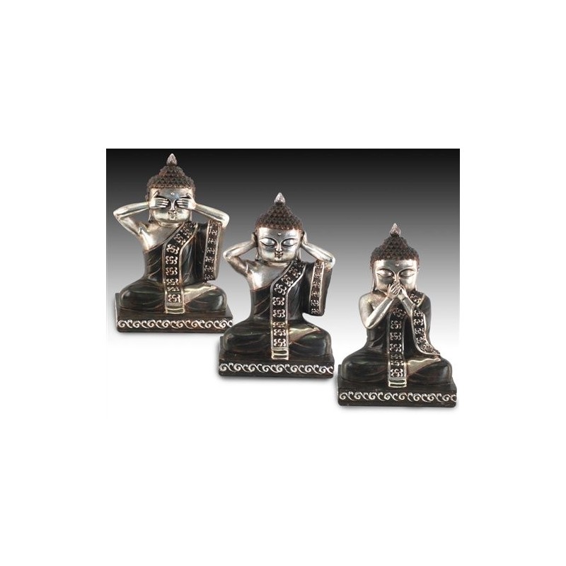 Set 3 Figuras Buda Sentados 25 cm