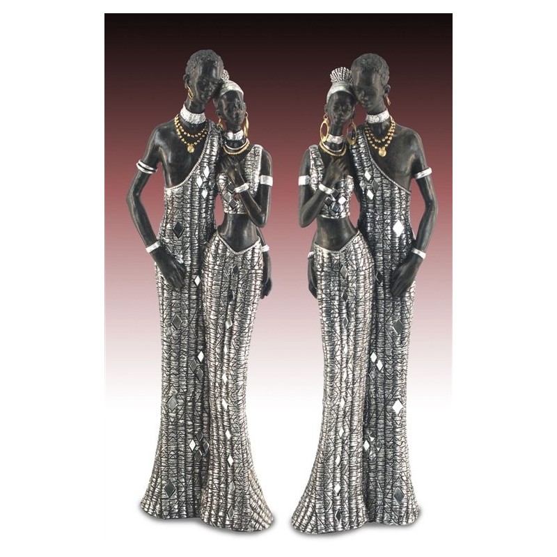 Set 2 Figuras Pareja Africana 42 cm