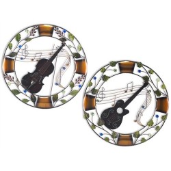 Set 2 Adornos Pared Musica Guitarra y Violin 60 cm