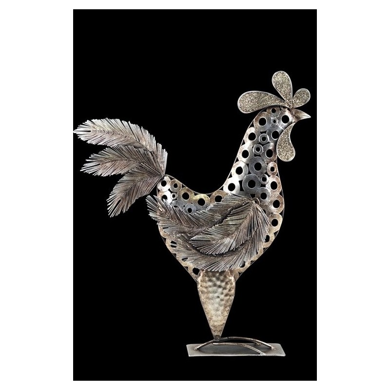 Figura Metalica Gallo 36 cm