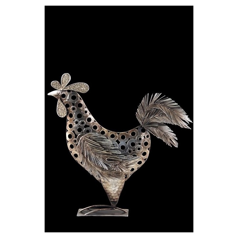 Figura Metalica Gallo 33 cm