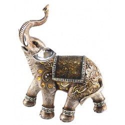 Figura Resina Elefante indio Decorado 25 cm