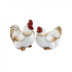 Figura x2 Gallinas Blancas 10 cm