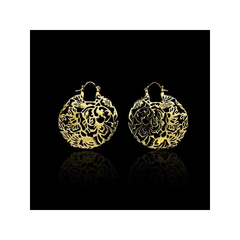 Pendientes Hojas Caladas de Bronce -62-