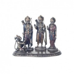 Figura Decorativa Familia Hindu Resina 24 cm