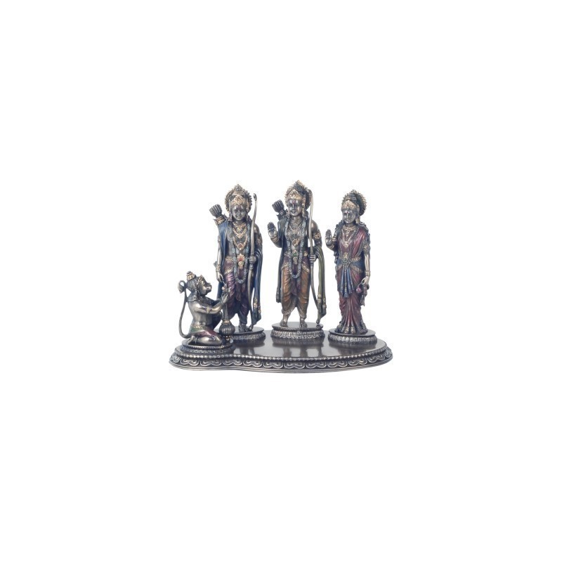 Figura Decorativa Familia Hindu Resina 24 cm