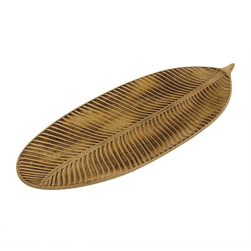 Centro de Mesa Forma de Hoja Marron Madera 59 cm