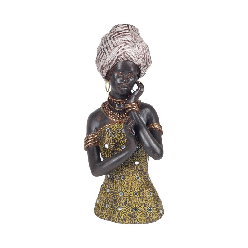 Figura Decorativa Resina Mujer Africana 28 cm