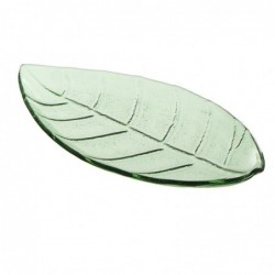 Bandeja de Cristal forma Hoja Verde 25 cm