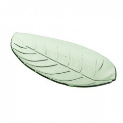 Bandeja de Cristal forma Hoja Verde 35 cm