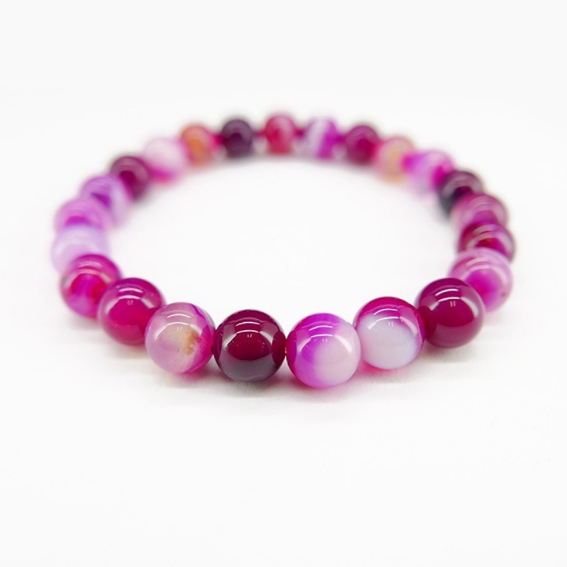 Pulsera de Agata Teñida Fucsia 8mm