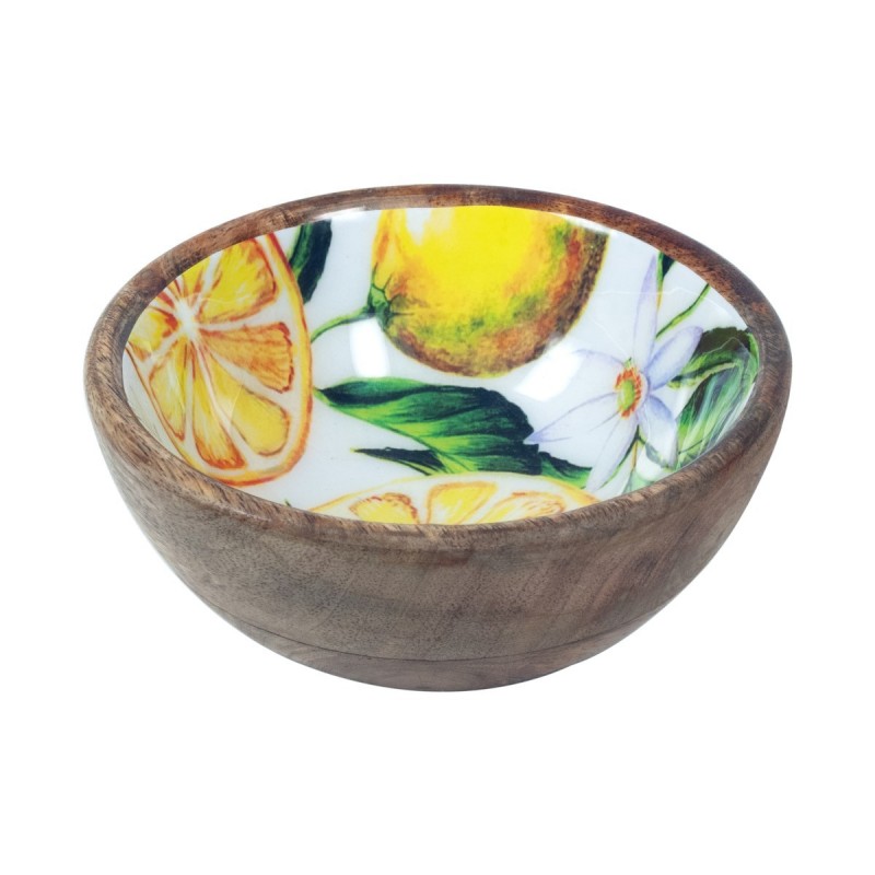 Plato Hondo Limones Madera de Mango Bandeja 15 cm