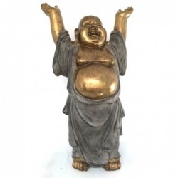 Figura Decorativa Buda Feliz Dorado Resina 52 cm