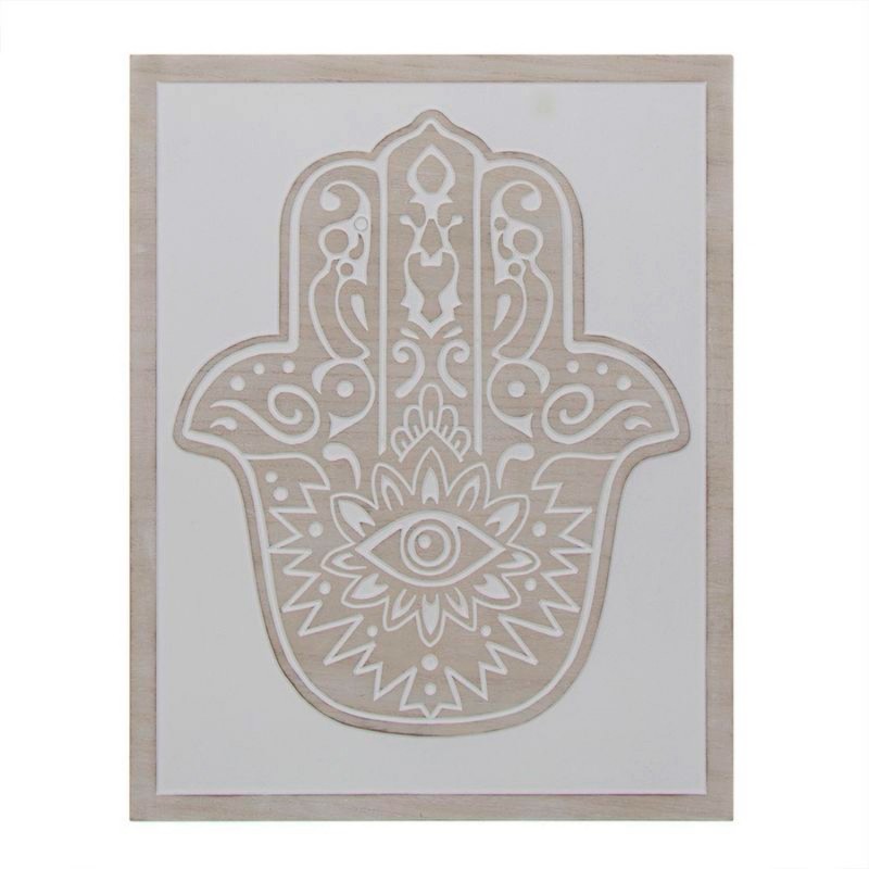 Adorno Decorativo de Pared Madera Mano de Fatima 70x55 cm