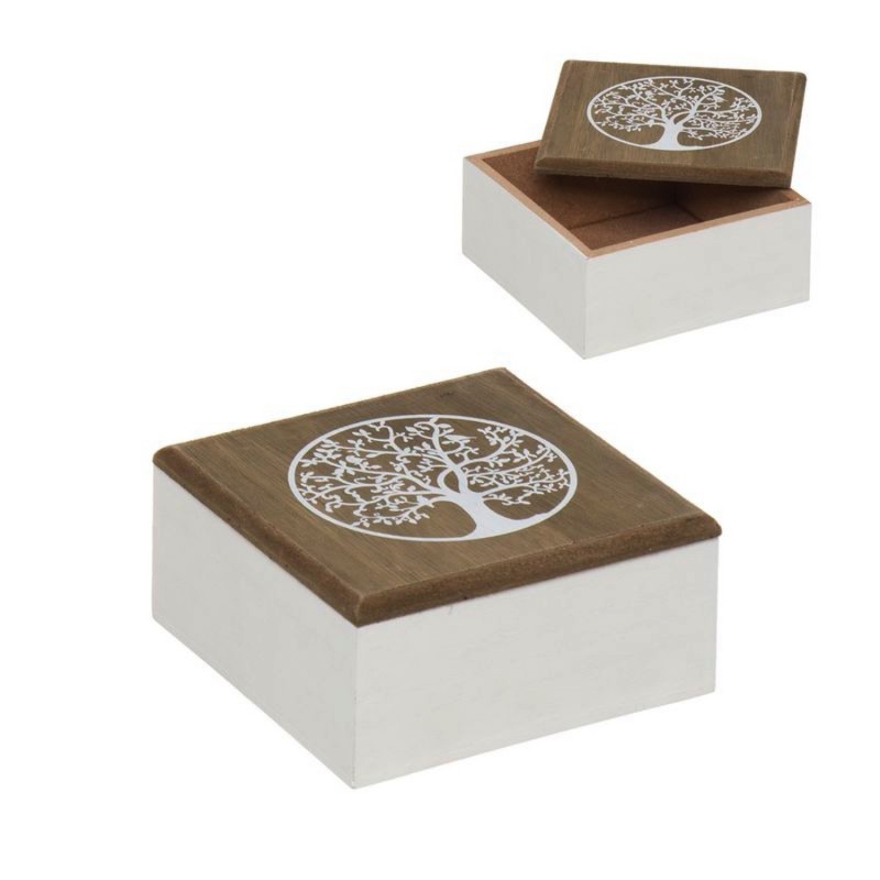 Caja Decorativa Madera Arbol de La Vida 11 cm