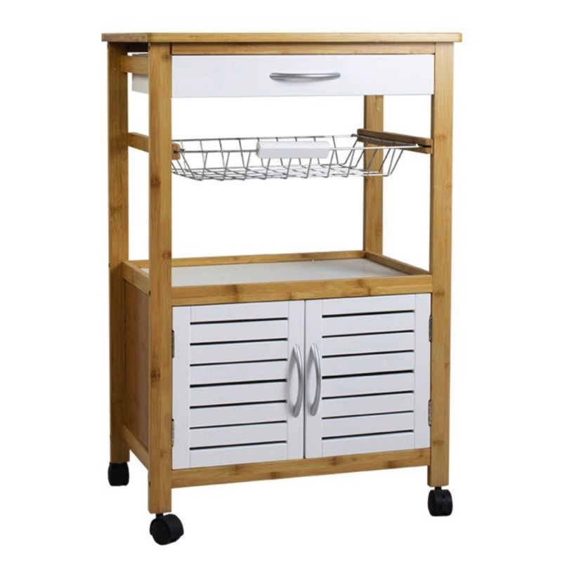 Carro Auxiliar de Cocina Madera blanco 84 cm