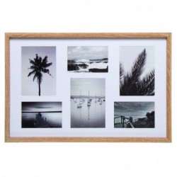 Cuadro Decorativo Marco de Fotos 10 x 15 cm Portafotos Pared Madera 6 Fotos Multifoto 55 cm