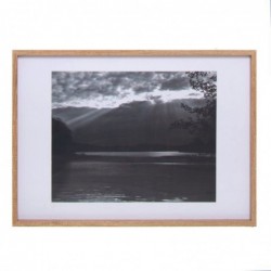 Cuadro Decorativo Marco de Fotos 40 x 50 cm Portafotos Pared Madera Lago Blanco y Negro 72 cm