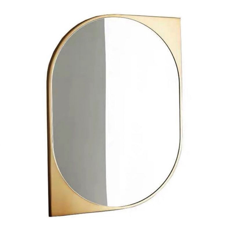 Espejo de Pared Metalico Dorado 40x66 cm