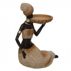 Figura Decorativa Mujer Africana Resina 22 cm