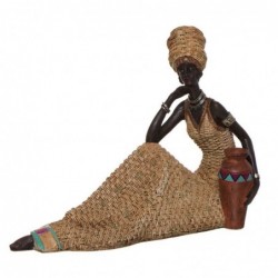 Figura Decorativa Mujer Africana Resina 26 cm