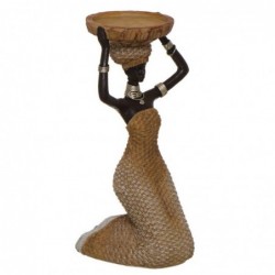 Figura Decorativa Mujer Africana Resina 27 cm