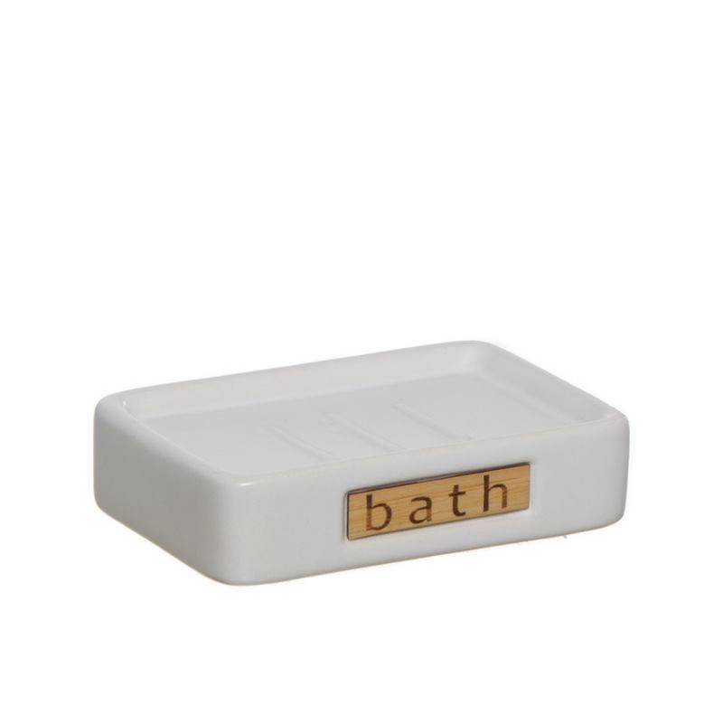 Jabonera Bath Blanco Ceramica 12 cm