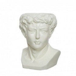 Jarron Decorativo Busto Griego Romano Antiguo Ceramica Blanco 21 cm