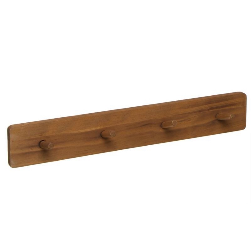 Perchero de Pared Madera 4 Ganchos 48 cm