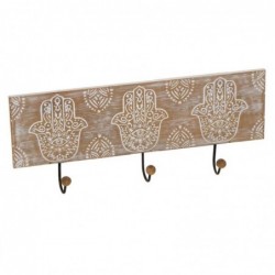 Perchero Pared 3 Gancho Madera Mano de Fatima 38 cm