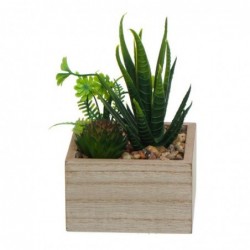 Planta Decorativa Artificial en Maceta Madera 14 cm