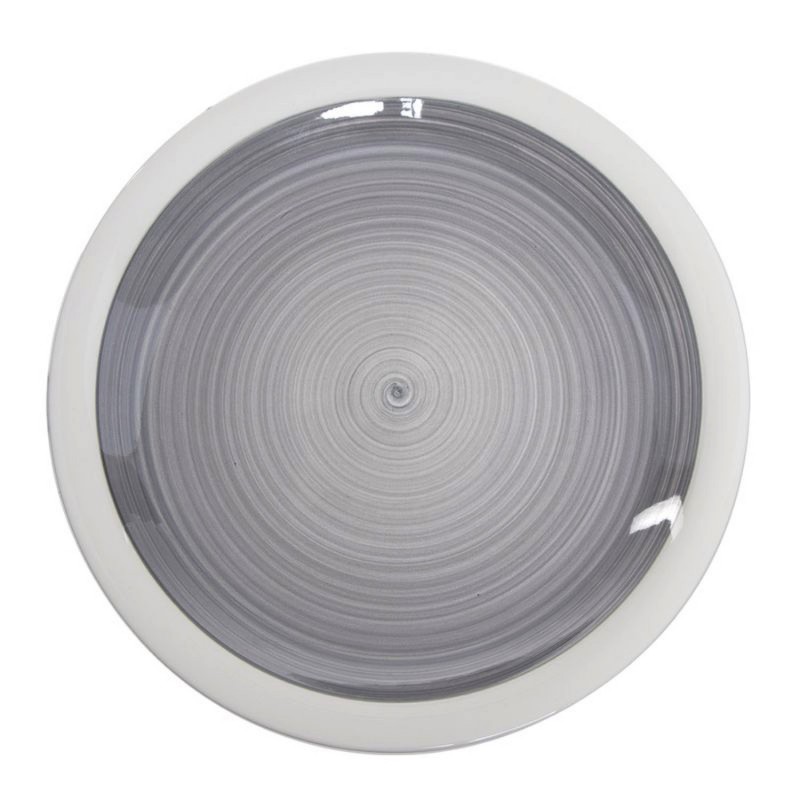 Plato Llano Ceramica 27 cm Gris