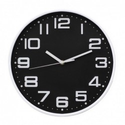 Reloj de Pared PVC Negro Redondo 30 cm