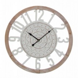 Reloj de Pared Redondo Madera Marron 55 cm