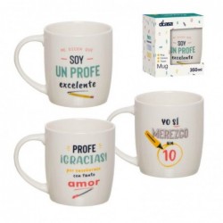 Set Taza Mug 350ML x3 Regalo Profesor Maestro 3 Modelos 10 cm