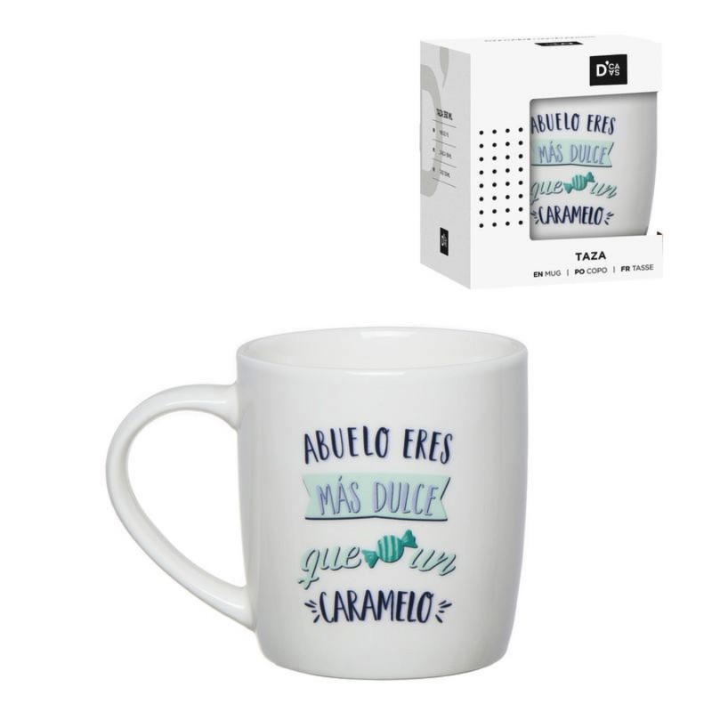 Taza Mug 350ML Ceramica Blanca Regalo Abuelo 10 cm