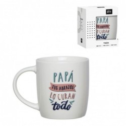 Taza Mug 350ML Regalo Dia del Padre Papá Abrazo 10 cm