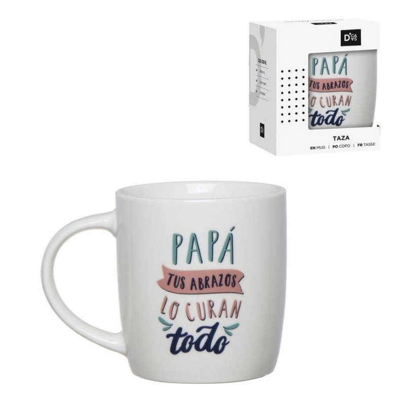 Taza Mug 350ML Regalo Dia del Padre Papá Abrazo 10 cm