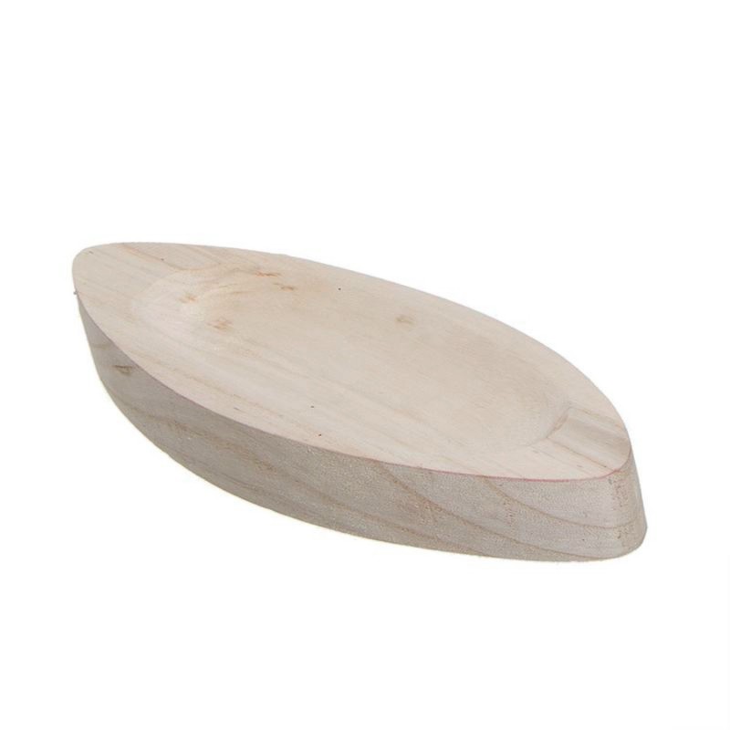 Vaciabolsillos Decorativo Hoja Madera Clara Recibidor Llaves 28 cm