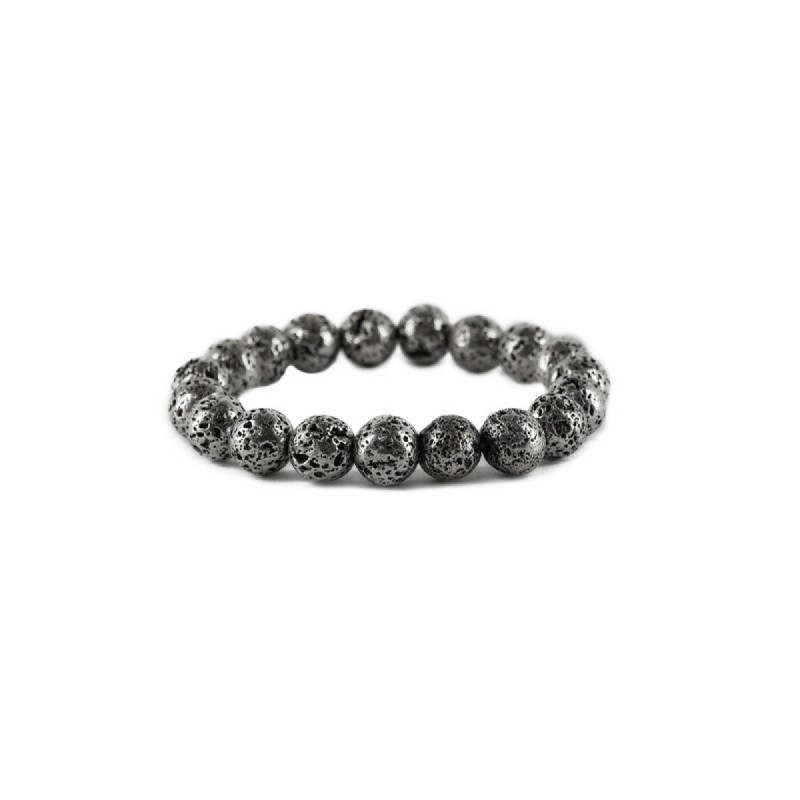 Pulsera de Lava en Baño de Plata 10mm