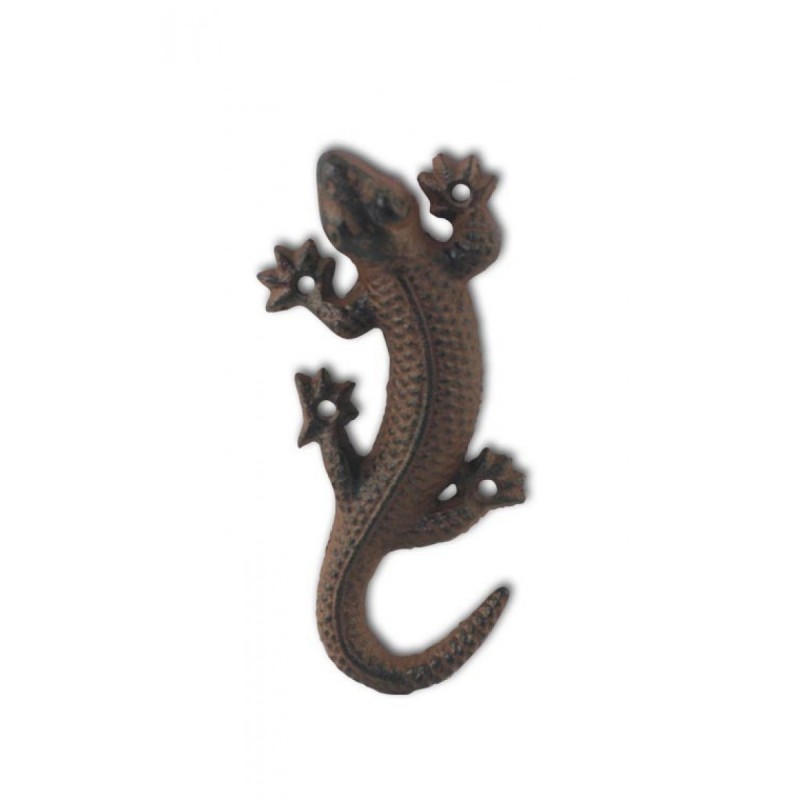 Figura Decorativa Lagarto Adorno Pared Metal Decoración Exterior 12 cm