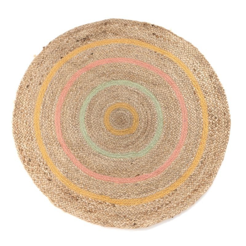Alfombra redonda yute y algodón Bangali 120 cm