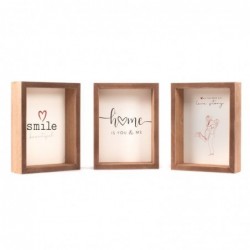 Decoracion de pared SMILE / HOME / LOVE x3 modelos 15x20 cm