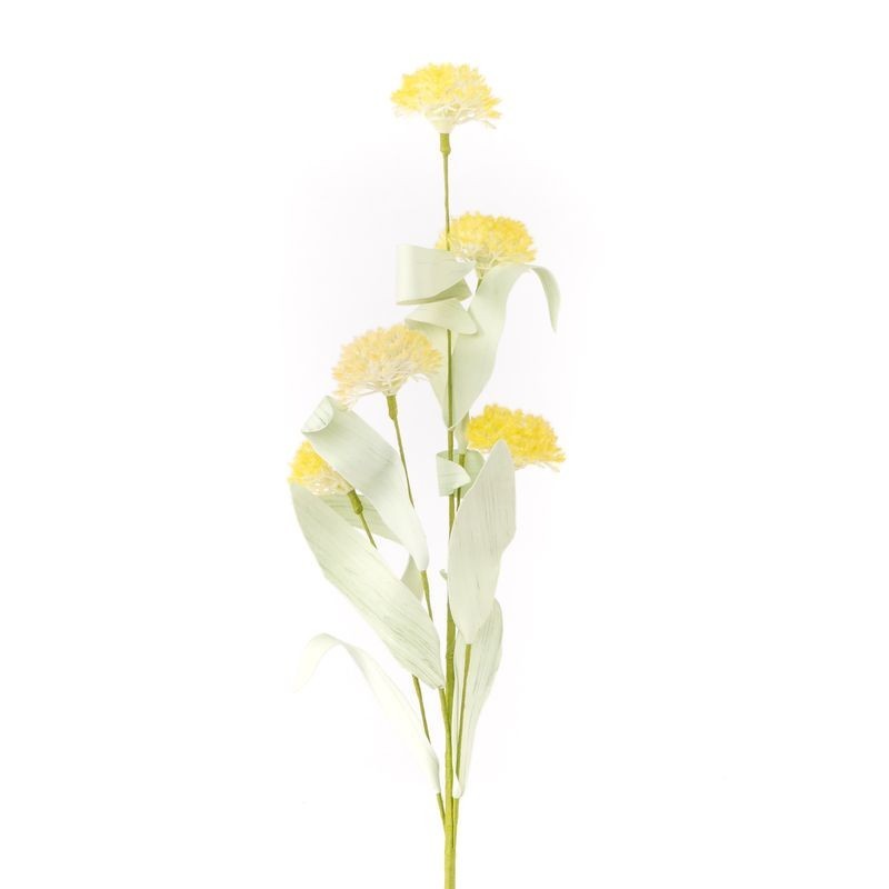 Rama Tallo Ramo Flores Artificiales Plástico Amarillas Decoración Floral  para Jarrón 61 cm