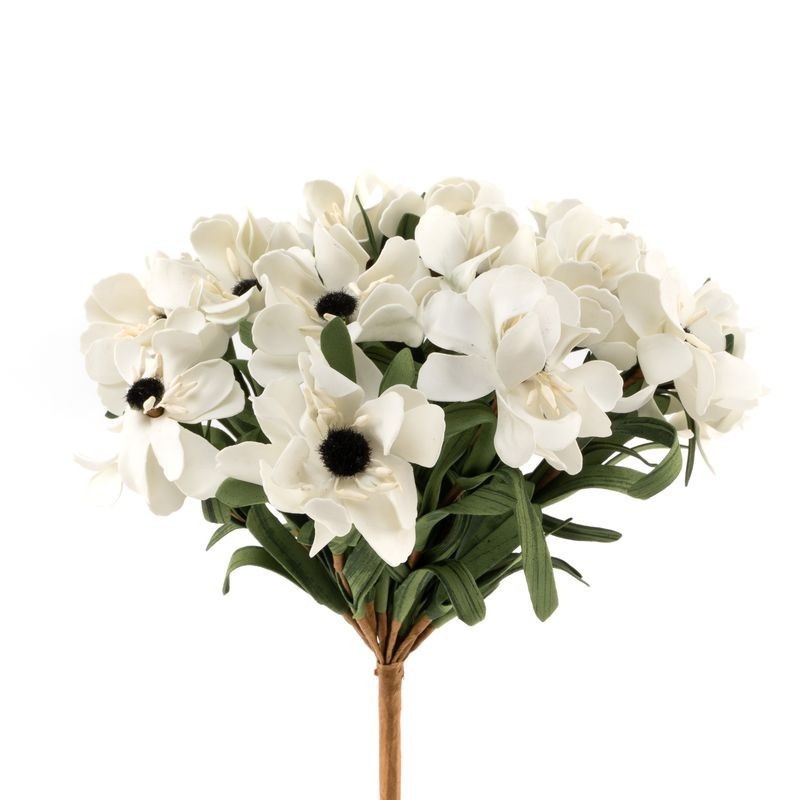 5 pequeñas margaritas blancas cremosas Flores artificiales