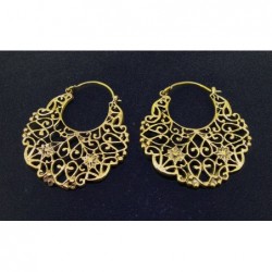 Pendientes de Bronce Filigrana Bolso Corazones -64-